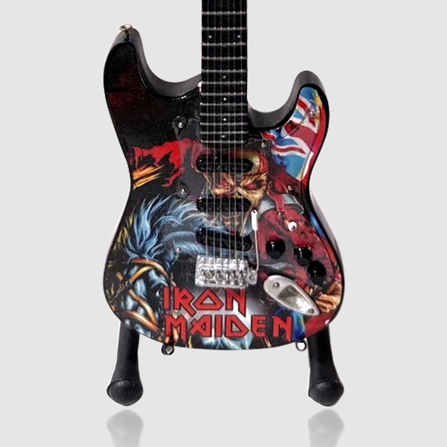 Iron Maiden Miniature 10” Guitar With Stand. Extremely Rare!