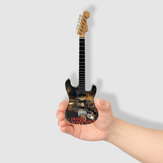 Iron Maiden Miniature 10” Guitar With Stand. Extremely Rare!