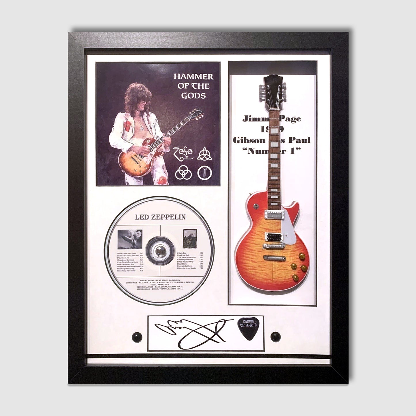 Jimmy Page “Led Zeppelin” 11”x14” Guitar Tribute Shadow Box Frame