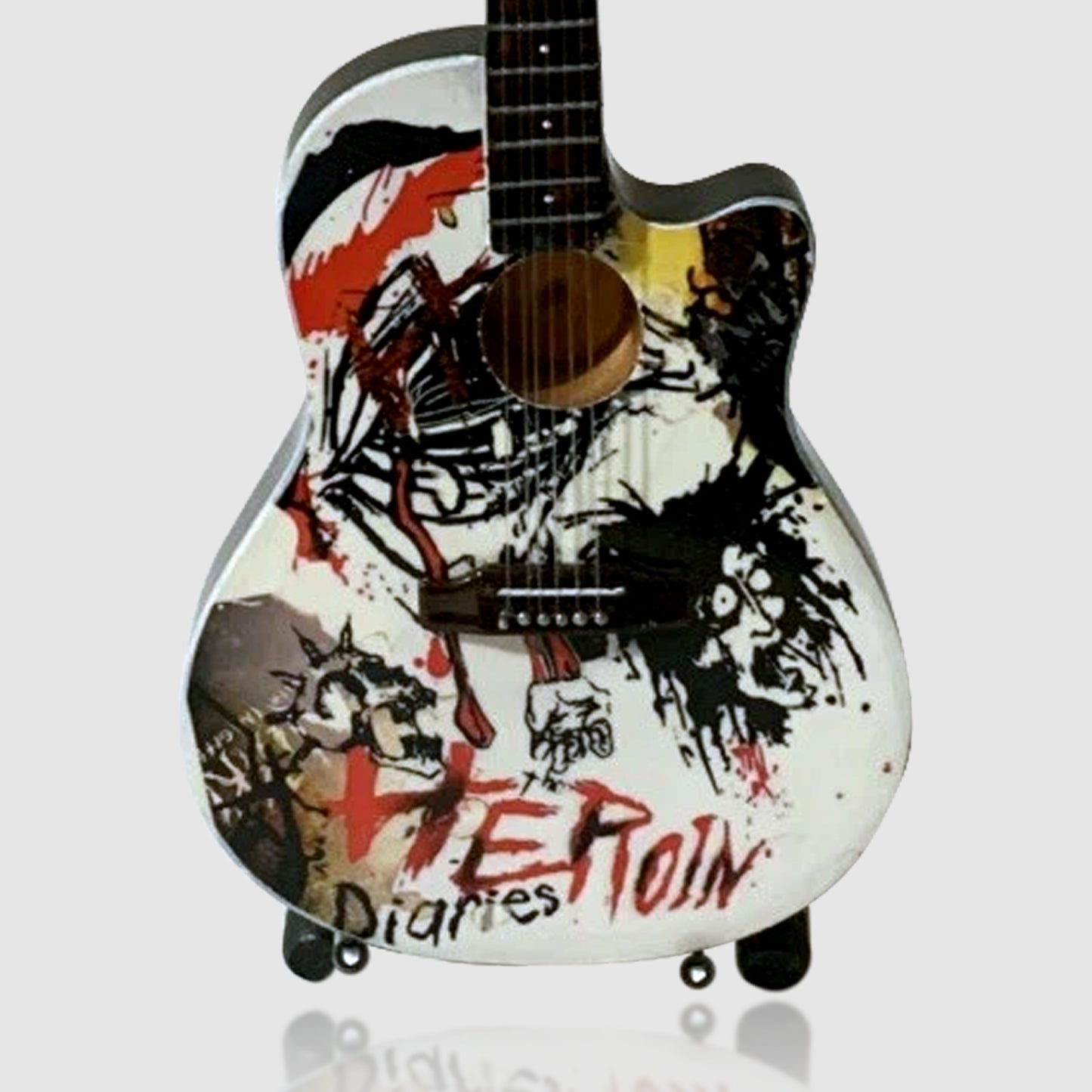 Motley Crue 10” Tribute Guitar With Stand. On Sale Now!