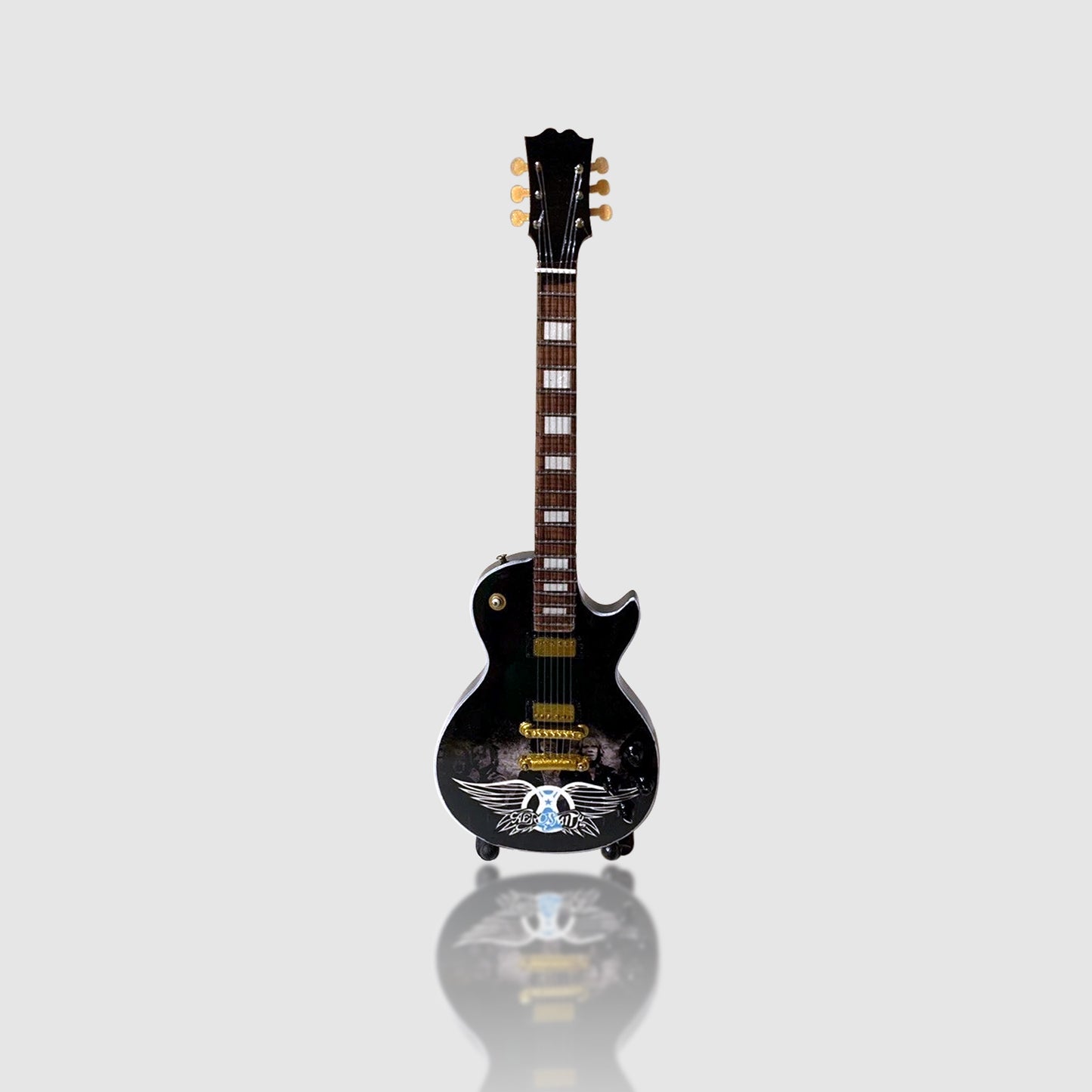 Aerosmith Miniature 10” Tribute Guitar With Stand. Last One! 1:4 Scale