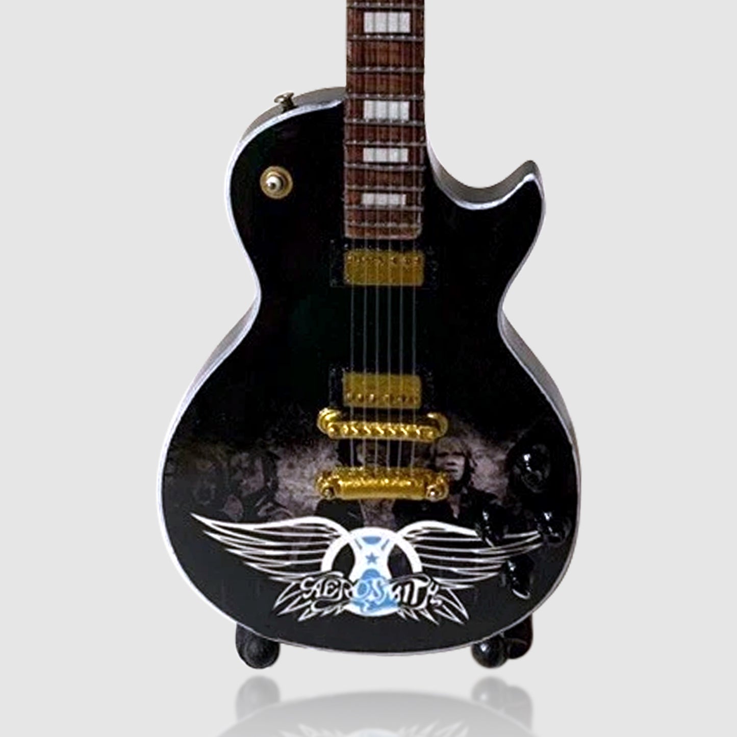Aerosmith Miniature 10” Tribute Guitar With Stand. Last One! 1:4 Scale