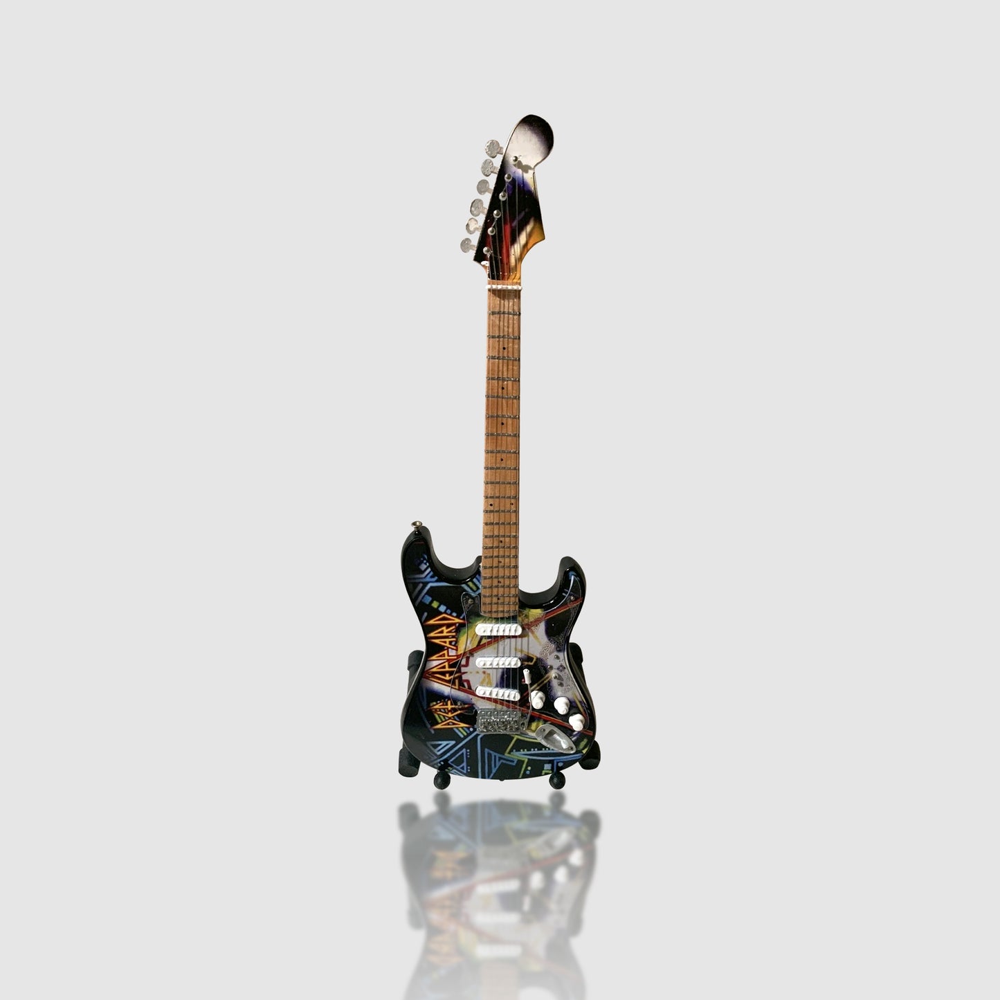 Def Leppard (Pyromania) 10” Tribute Guitar With Stand. Rare!
