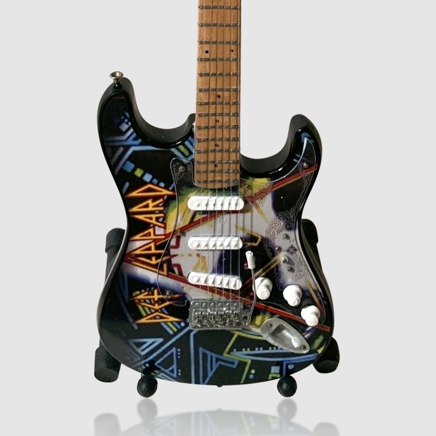 Def Leppard (Pyromania) 10” Tribute Guitar With Stand. Rare!