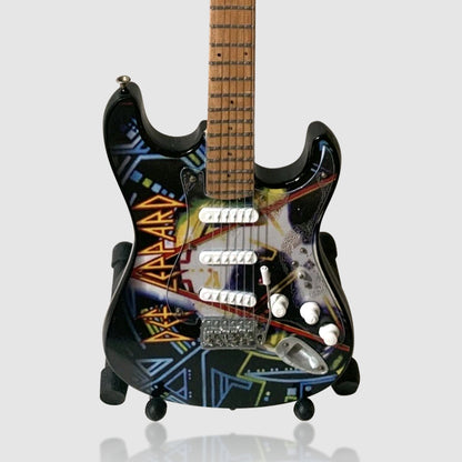 Def Leppard (Pyromania) 10” Tribute Guitar With Stand. Rare!