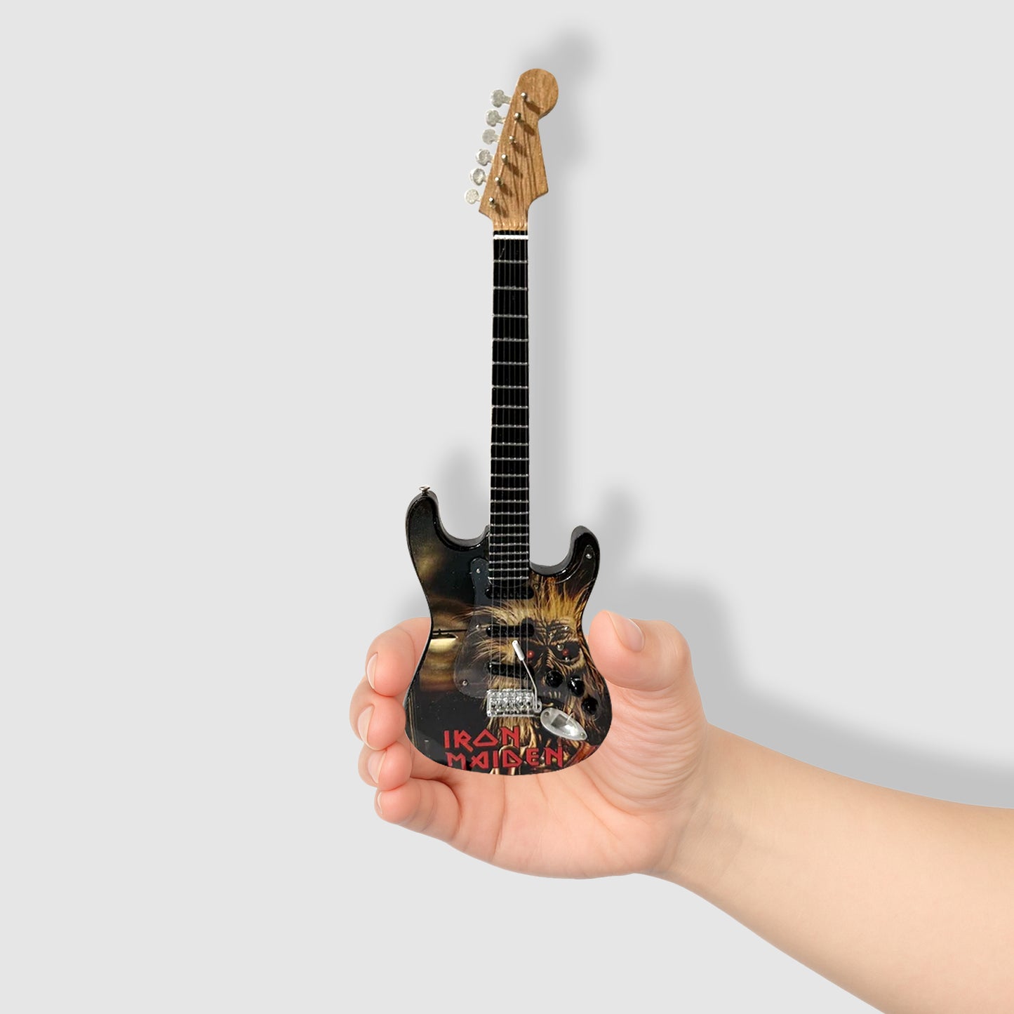 Iron Maiden Miniature 10” Guitar With Stand. Extremely Rare!