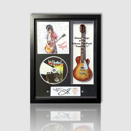 Jimmy Page "Led Zeppelin II" 11”x14” Guitar Shadow Box Frame. Tribute Collection!