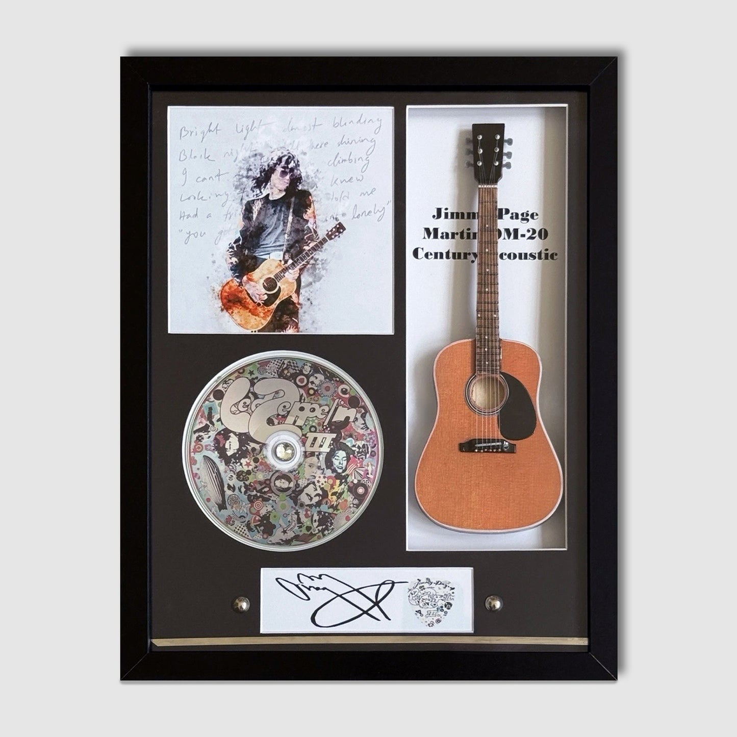 Jimmy Page "Led Zeppelin III" 11”x14” Guitar Tribute Shadow Box Frame. Ask for I-IV