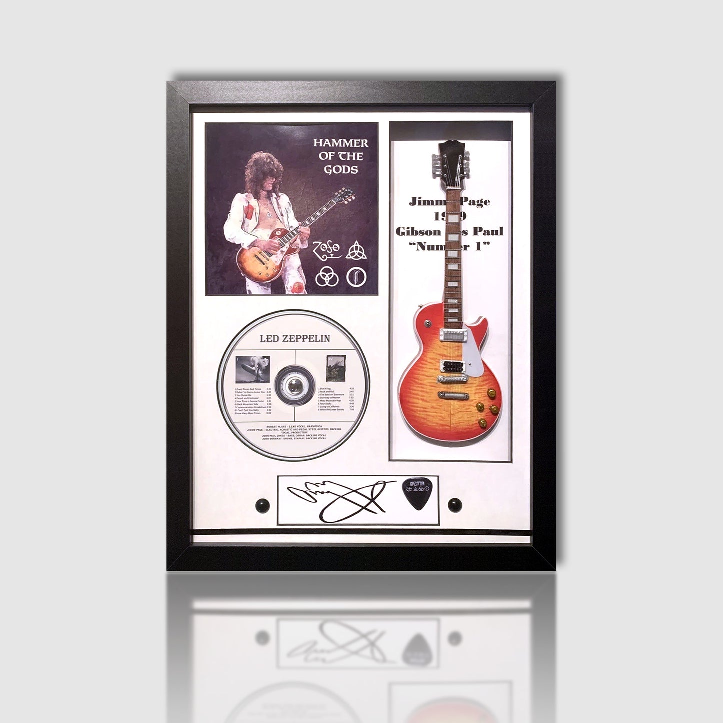 Jimmy Page “Led Zeppelin” 11”x14” Guitar Tribute Shadow Box Frame