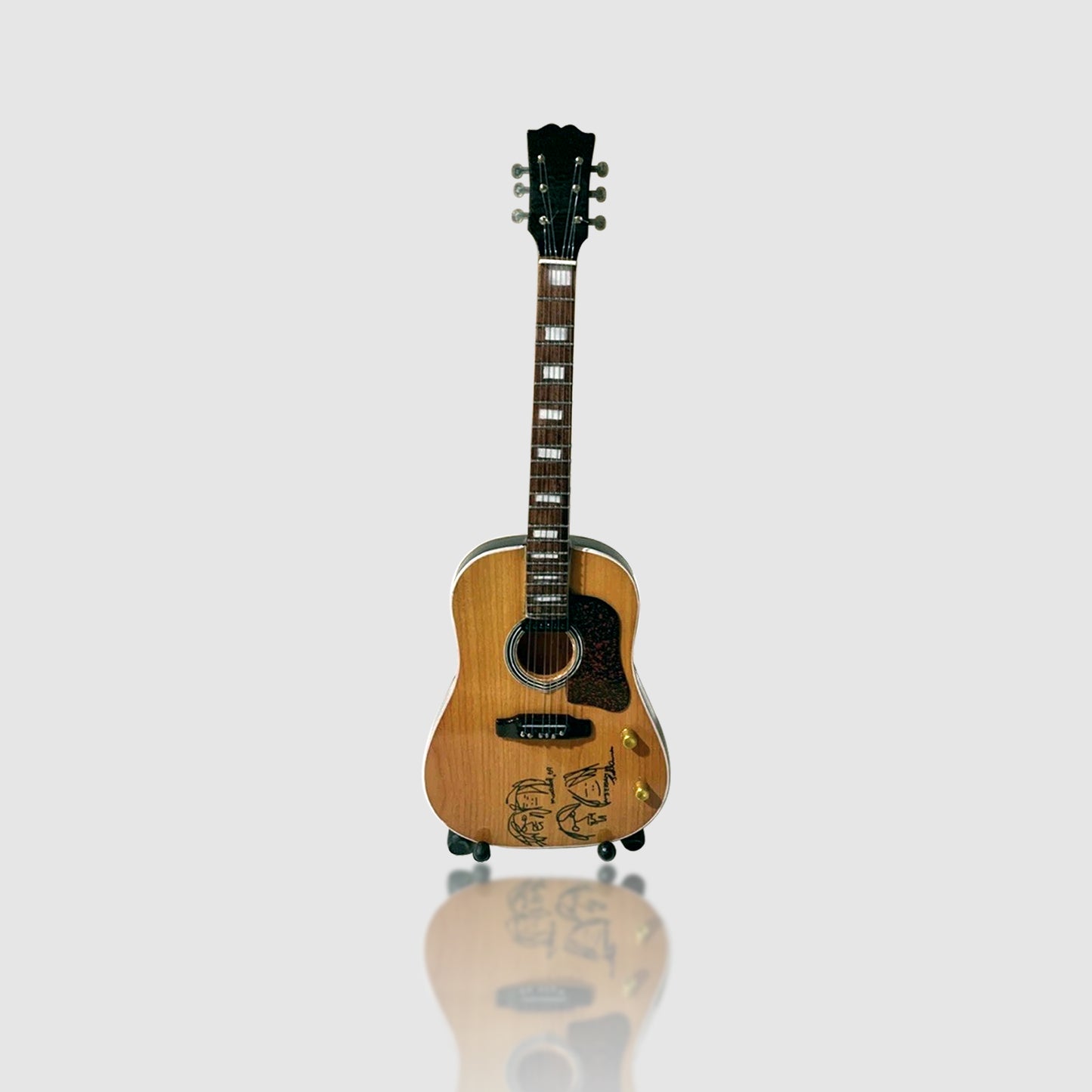 John Lennon Miniature 10” Guitar With Stand. Extremely Rare Item! Collectible
