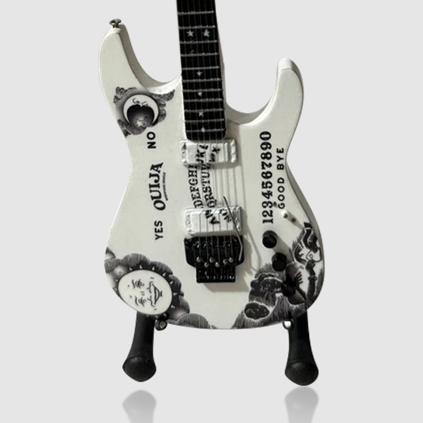 Kirk Hammett Ouija White Electric Guitar Floyd Rose Basswood Body. 1/4 Scale