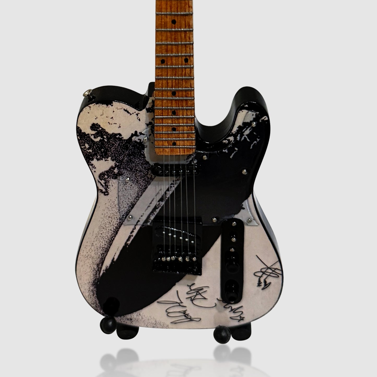 Led Zeppelin I Autographed Miniature 10” Tribute Guitar With Stand