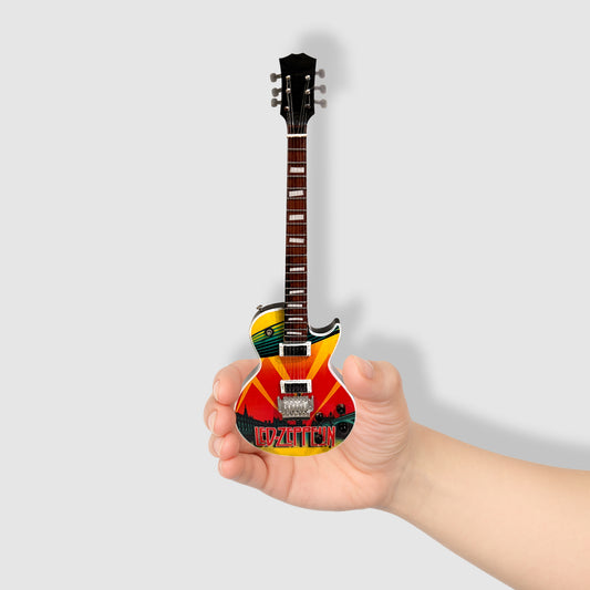 Led Zeppelin Tribute Miniature 10” Guitar With Stand
