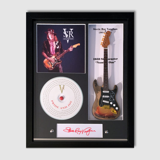 Stevie Ray Vaughan Guitar Shadow Box 11”x14” Featuring “Pride And Joy”. Rare!